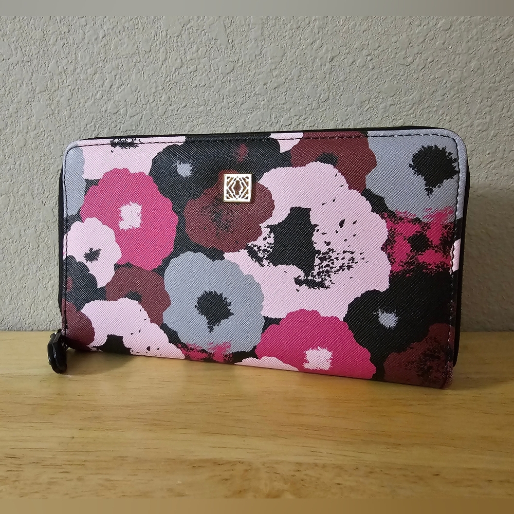 Kate Landry RFID Floral Zipper Wallet